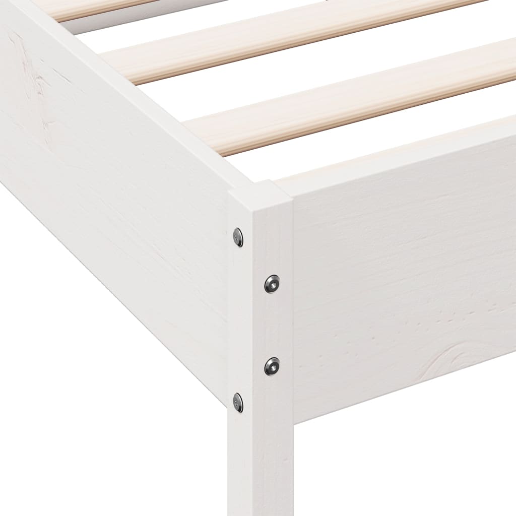 vidaXL Bed Frame without Mattress White 120x200 cm Solid Wood Pine