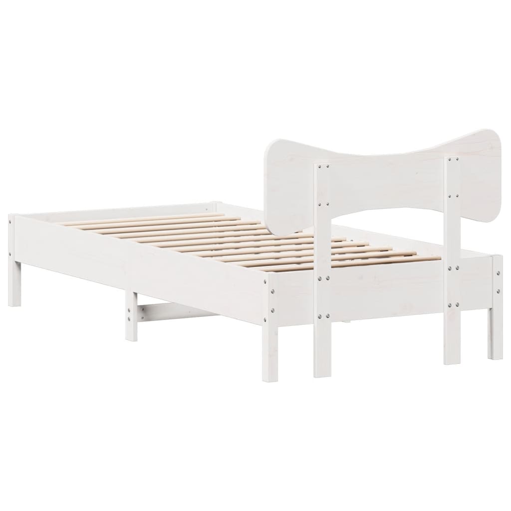 vidaXL Bed Frame without Mattress White 100x200 cm Solid Wood Pine