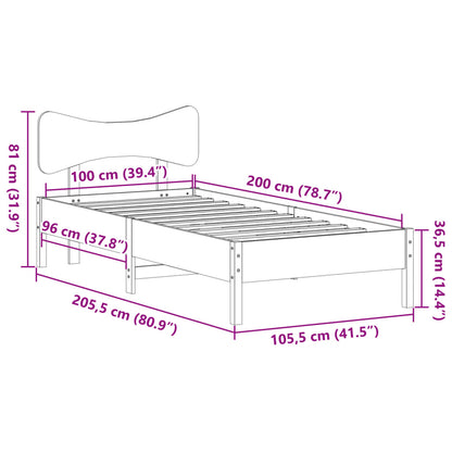 vidaXL Bed Frame without Mattress White 100x200 cm Solid Wood Pine