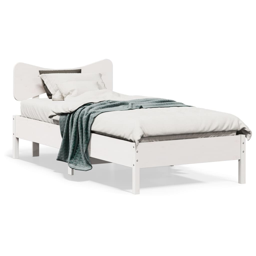 vidaXL Bed Frame without Mattress White 100x200 cm Solid Wood Pine