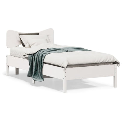vidaXL Bed Frame without Mattress White 100x200 cm Solid Wood Pine