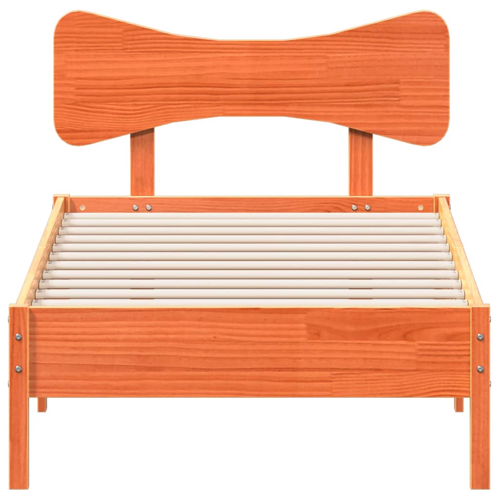 vidaXL Bed Frame without Mattress Wax Brown 100x200 cm Solid Wood Pine