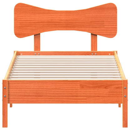 vidaXL Bed Frame without Mattress Wax Brown 100x200 cm Solid Wood Pine