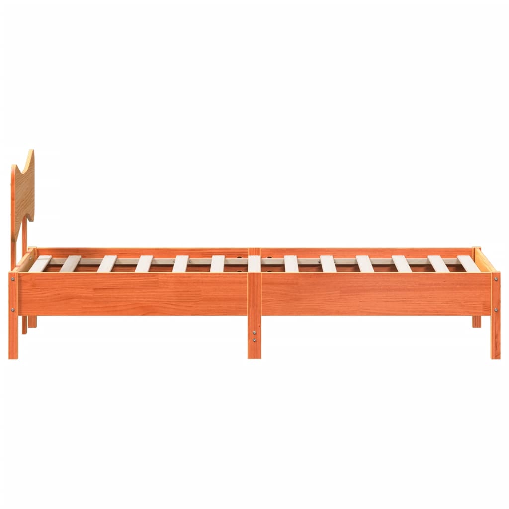 vidaXL Bed Frame without Mattress Wax Brown 100x200 cm Solid Wood Pine