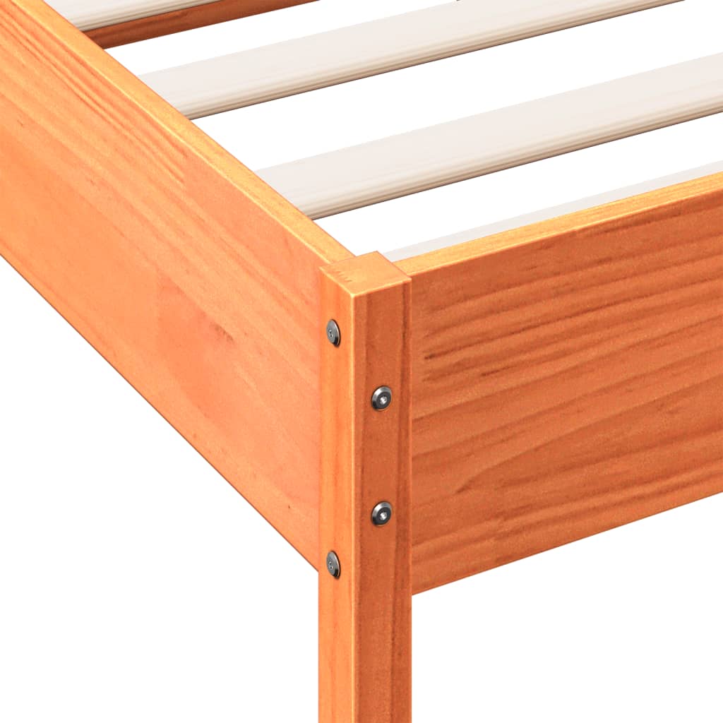 vidaXL Bed Frame without Mattress Wax Brown 100x200 cm Solid Wood Pine