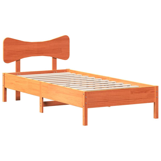 vidaXL Bed Frame without Mattress Wax Brown 90x200 cm Solid Wood Pine