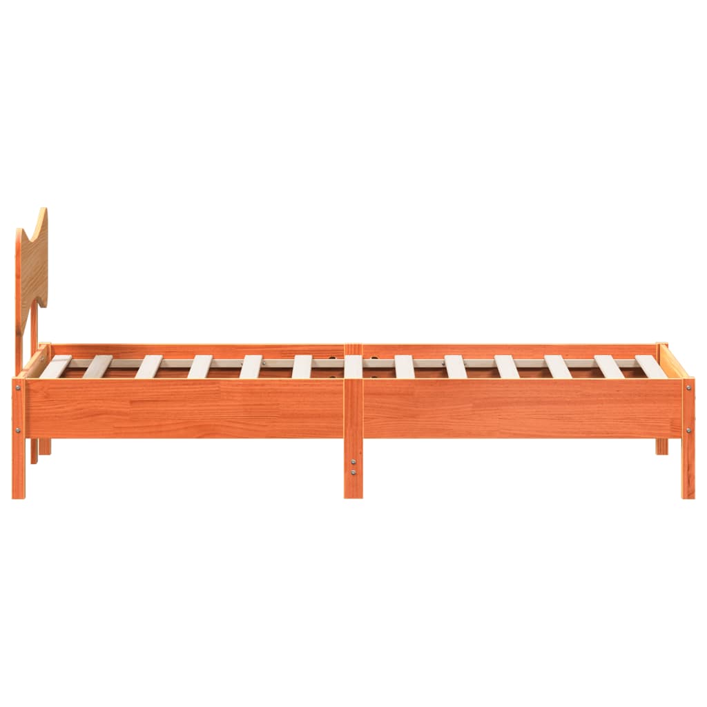 vidaXL Bed Frame without Mattress Wax Brown 90x200 cm Solid Wood Pine