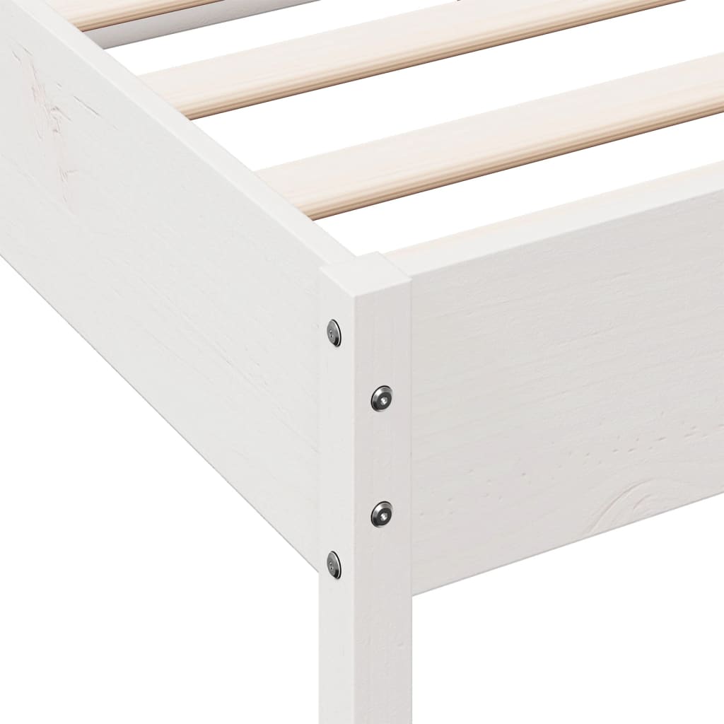 vidaXL Bed Frame without Mattress White 135x190 cm Double Solid Wood Pine