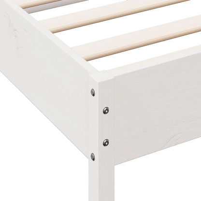 vidaXL Bed Frame without Mattress White 135x190 cm Double Solid Wood Pine