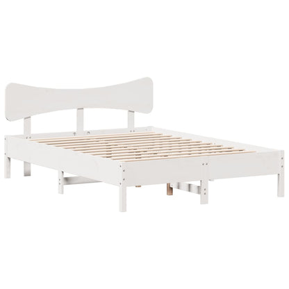 vidaXL Bed Frame without Mattress White 120x190 cm Small Double Solid Wood Pine