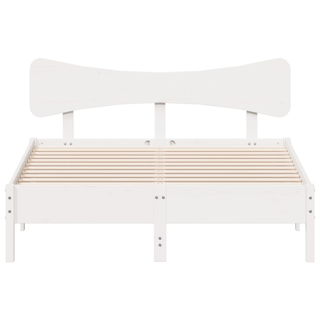 vidaXL Bed Frame without Mattress White 120x190 cm Small Double Solid Wood Pine