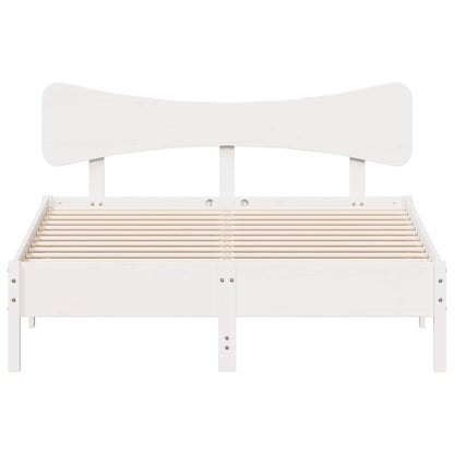 vidaXL Bed Frame without Mattress White 120x190 cm Small Double Solid Wood Pine