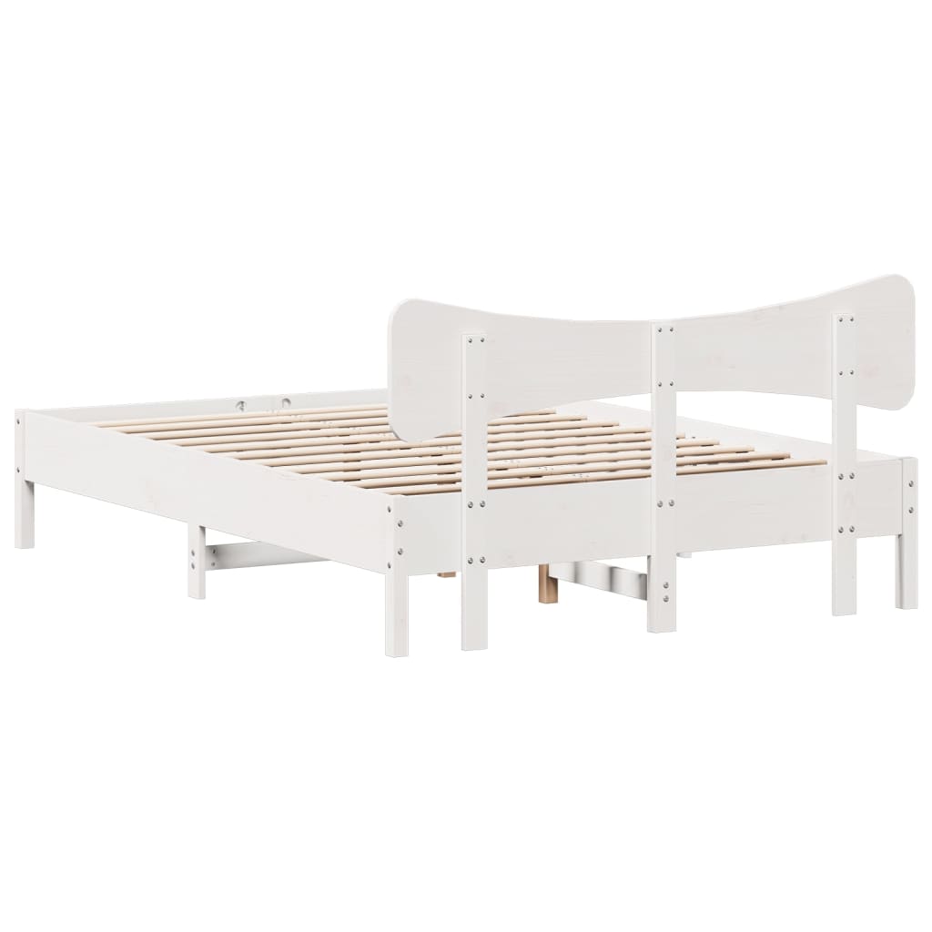 vidaXL Bed Frame without Mattress White 120x190 cm Small Double Solid Wood Pine