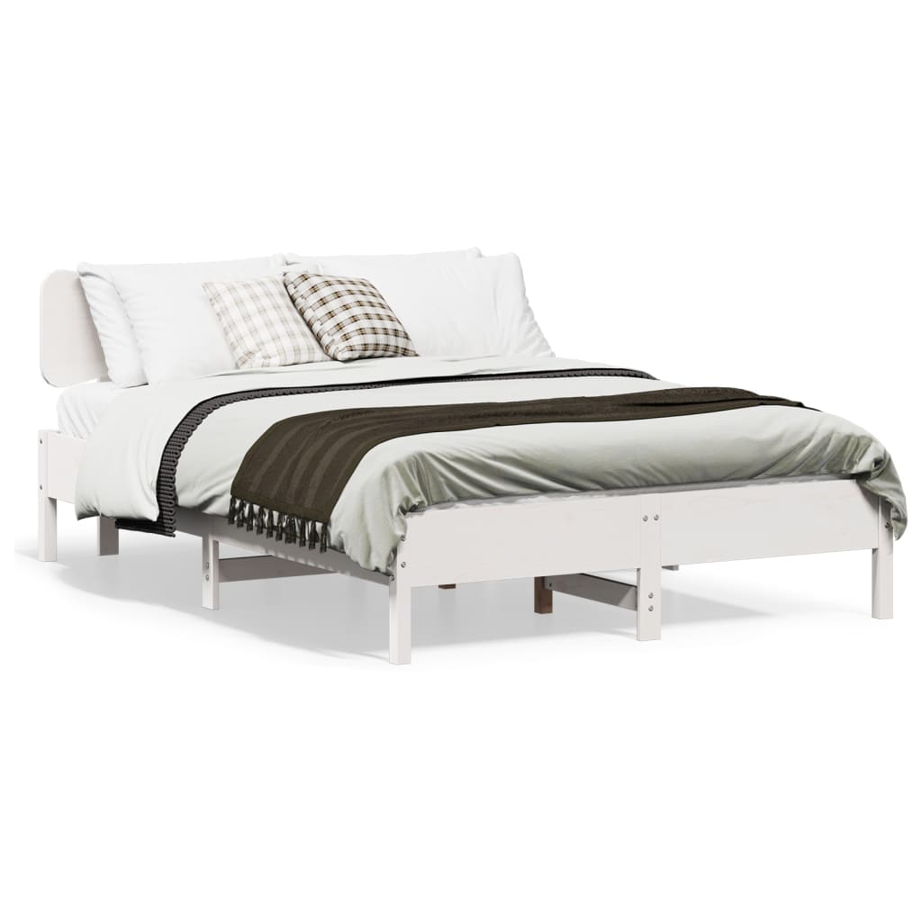 vidaXL Bed Frame without Mattress White 120x190 cm Small Double Solid Wood Pine