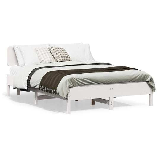 vidaXL Bed Frame without Mattress White 120x190 cm Small Double Solid Wood Pine