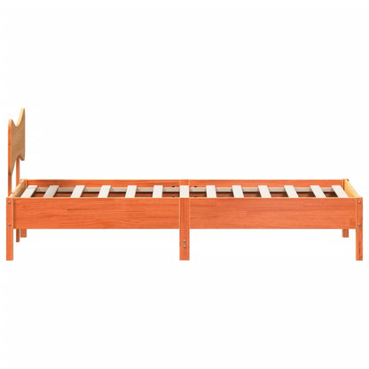 vidaXL Bed Frame without Mattress Wax Brown 90x190 cm Single Solid Wood Pine