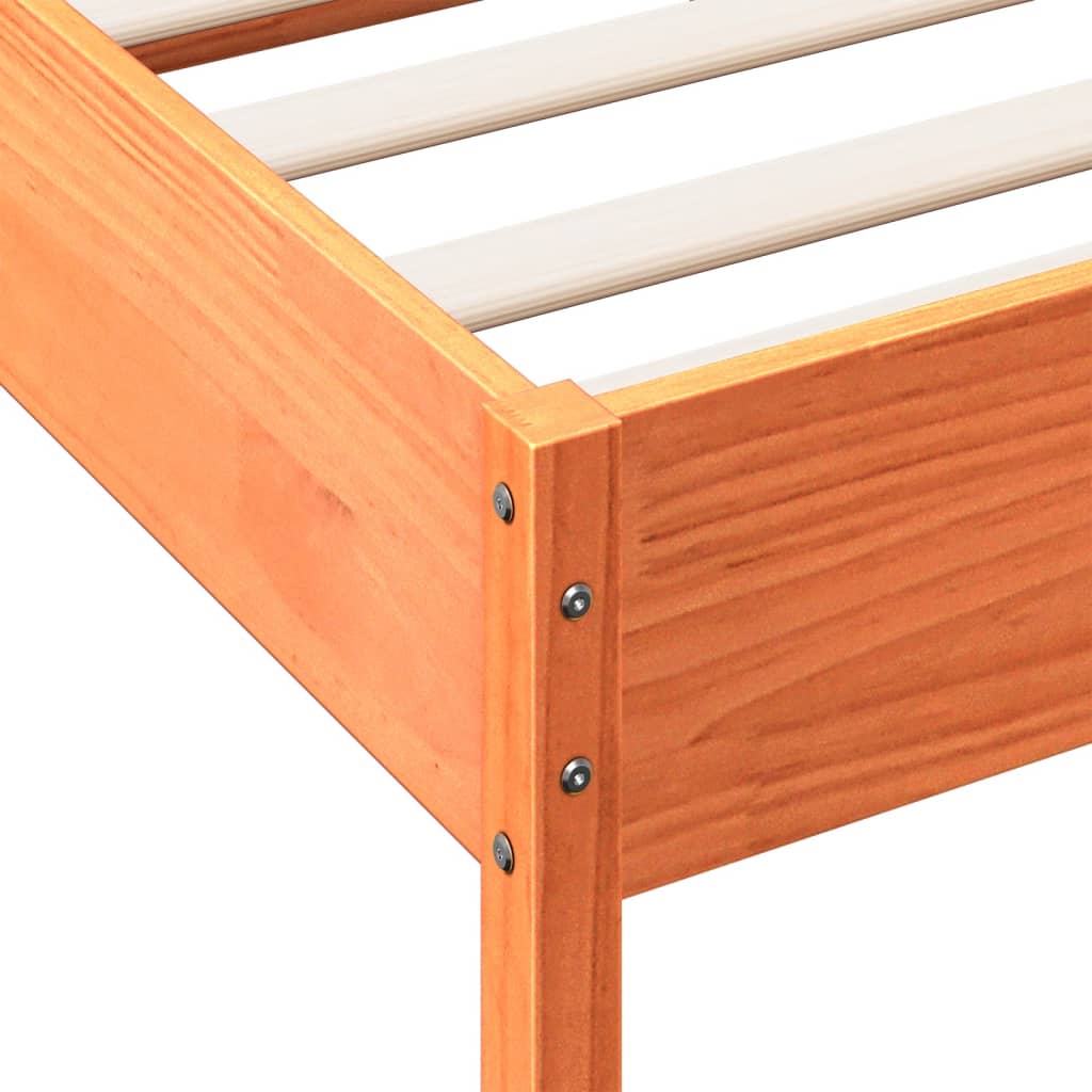 vidaXL Bed Frame without Mattress Wax Brown 90x190 cm Single Solid Wood Pine