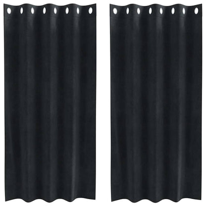 vidaXL Blackout Curtains 2 pcs Black 140 x 175 cm Velvet