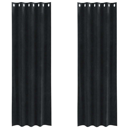 vidaXL Blackout Curtains 2 pcs Black 140 x 225 cm Velvet