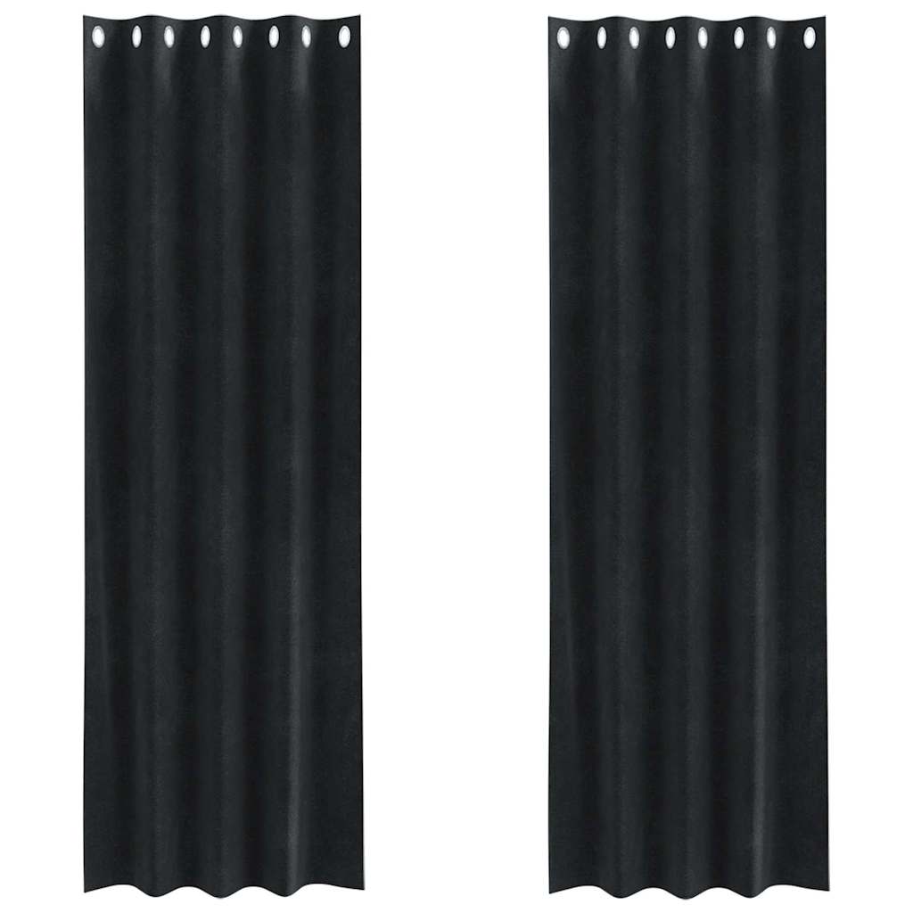 vidaXL Blackout Curtains 2 pcs Black 140 x 245 cm Velvet