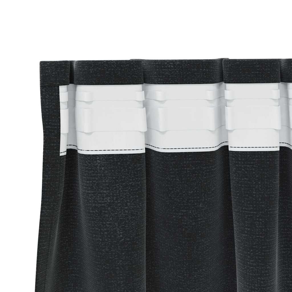 vidaXL Blackout Curtains 2 pcs Black 140 x 140 cm Velvet