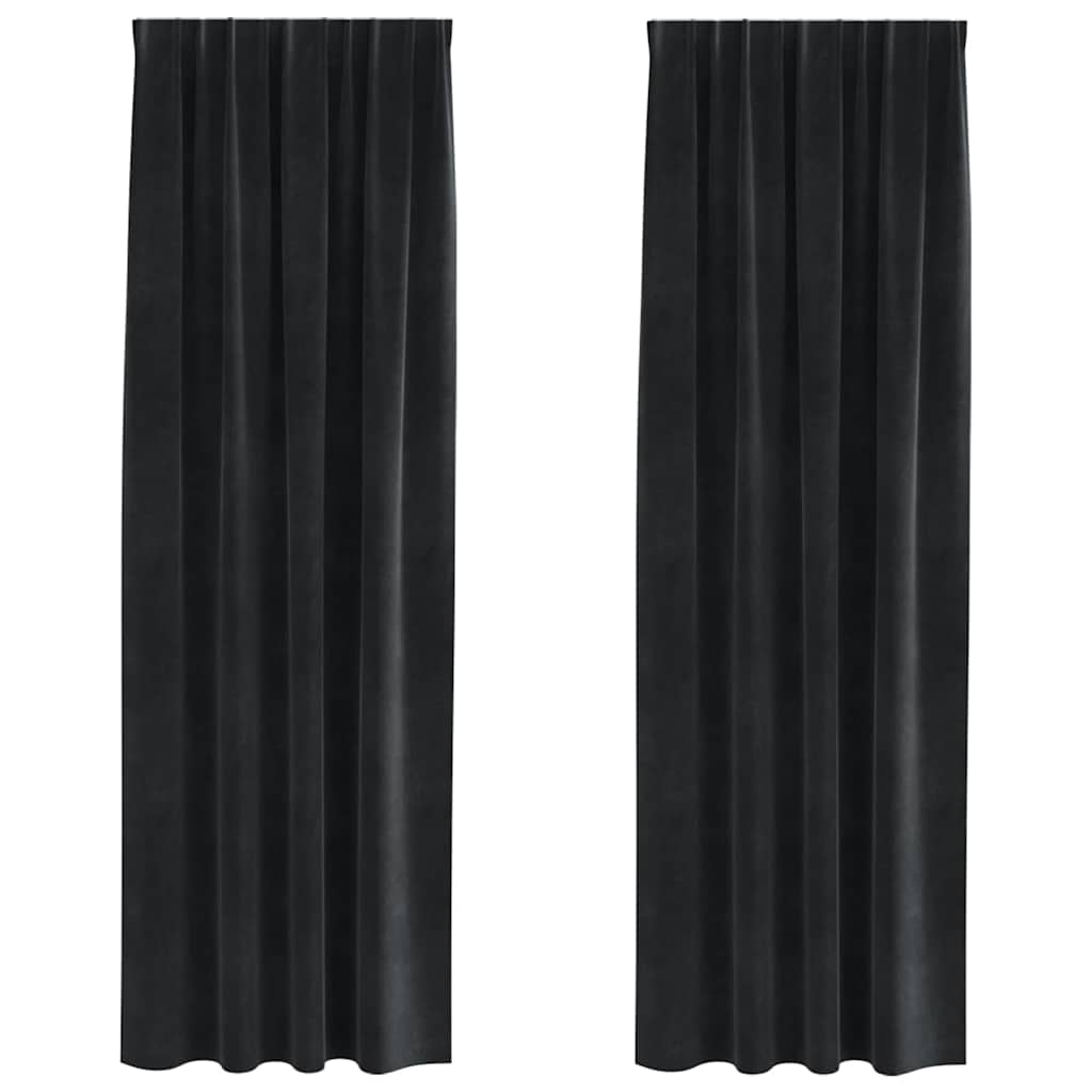 vidaXL Blackout Curtains 2 pcs Black 140 x 245 cm Velvet