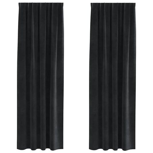 vidaXL Blackout Curtains 2 pcs Black 140 x 245 cm Velvet
