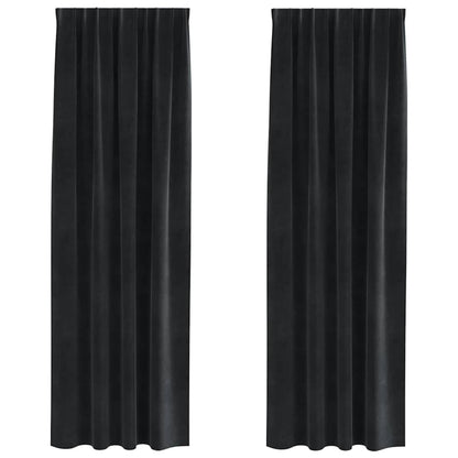 vidaXL Blackout Curtains 2 pcs Black 140 x 260 cm Velvet