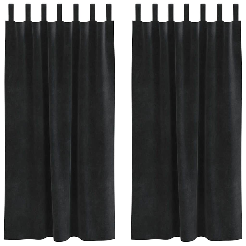 vidaXL Blackout Curtains 2 pcs Black 140 x 175 cm Velvet