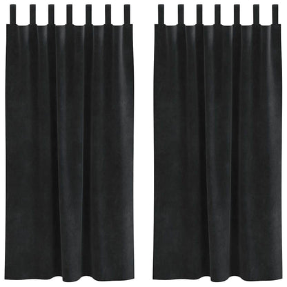 vidaXL Blackout Curtains 2 pcs Black 140 x 175 cm Velvet