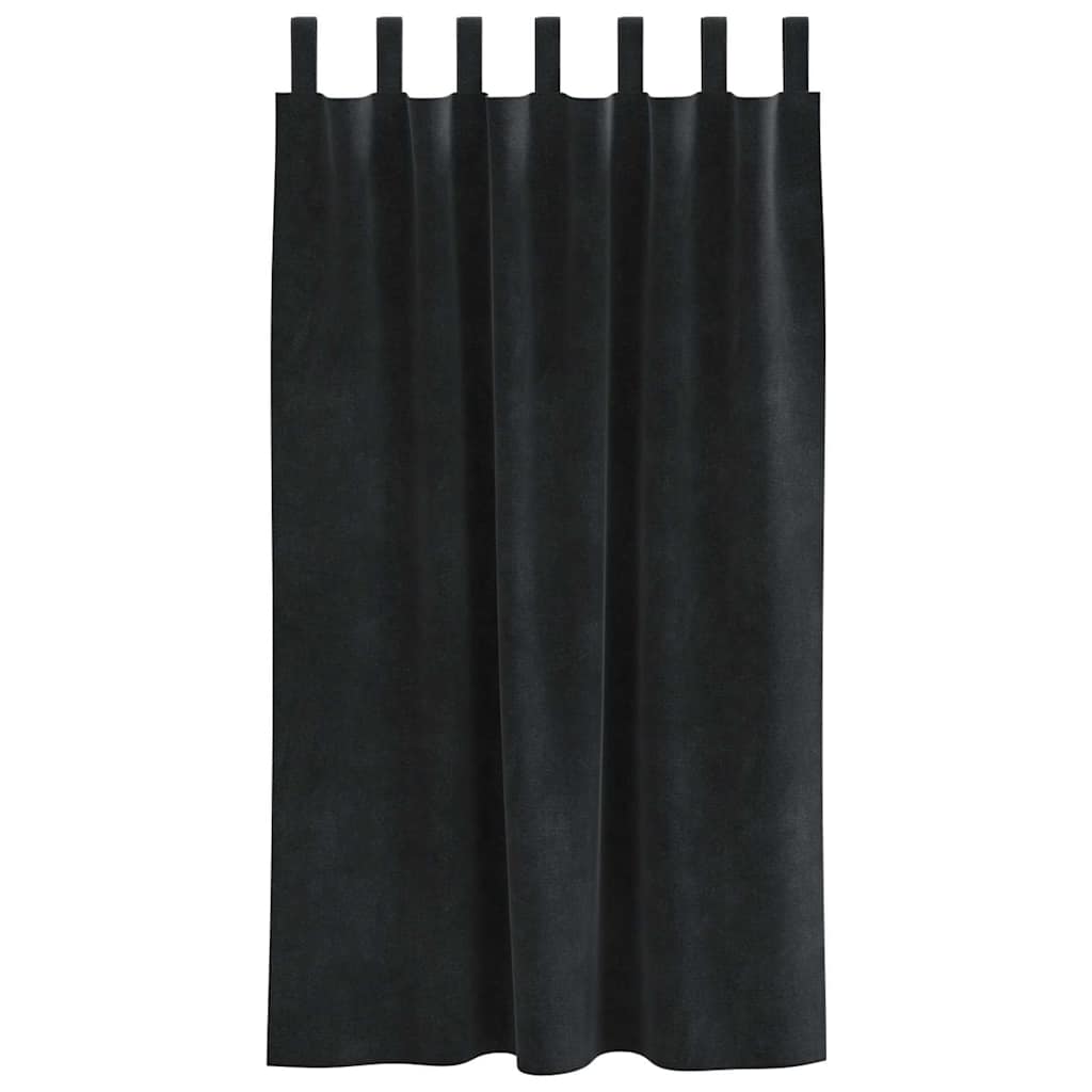 vidaXL Blackout Curtains 2 pcs Black 140 x 175 cm Velvet