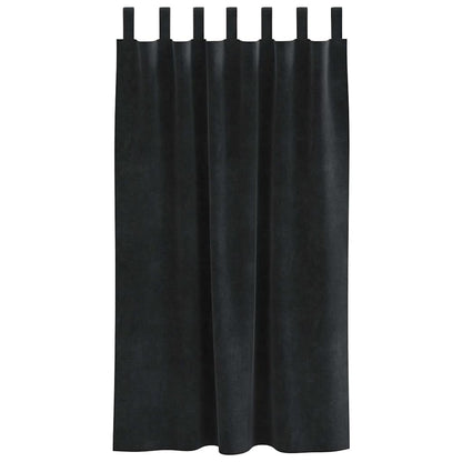 vidaXL Blackout Curtains 2 pcs Black 140 x 175 cm Velvet