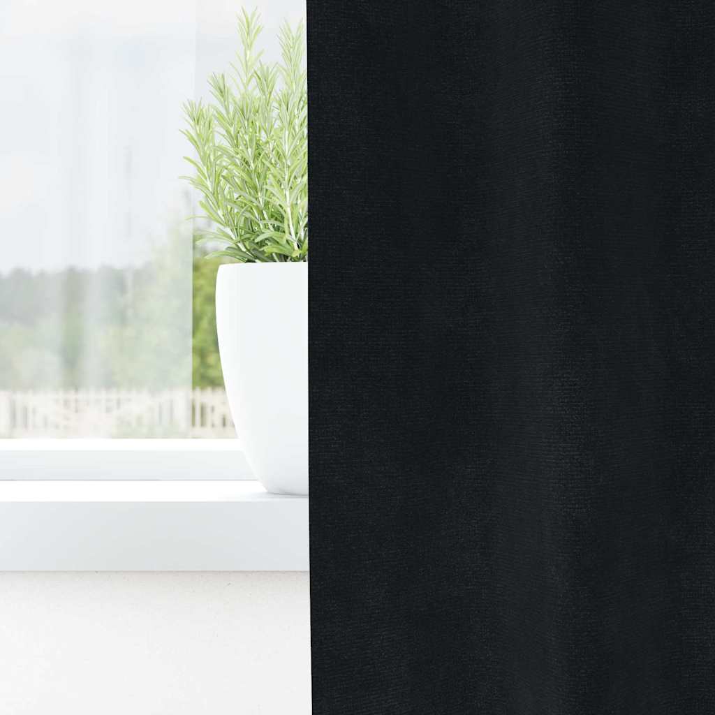 vidaXL Blackout Curtains 2 pcs Black 140 x 260 cm Velvet