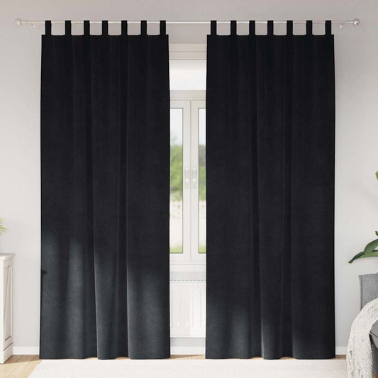 vidaXL Blackout Curtains 2 pcs Black 140 x 260 cm Velvet
