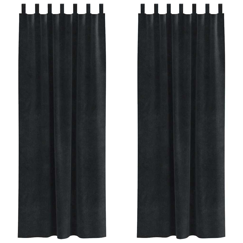 vidaXL Blackout Curtains 2 pcs Black 140 x 260 cm Velvet