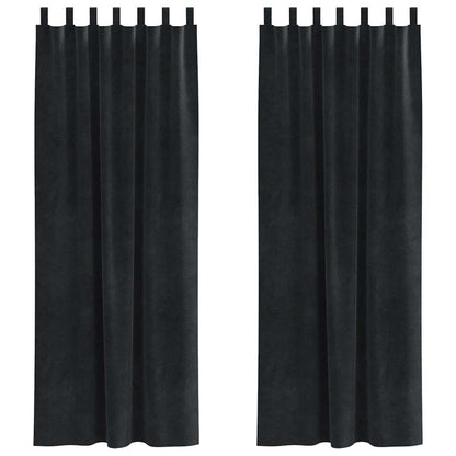 vidaXL Blackout Curtains 2 pcs Black 140 x 260 cm Velvet
