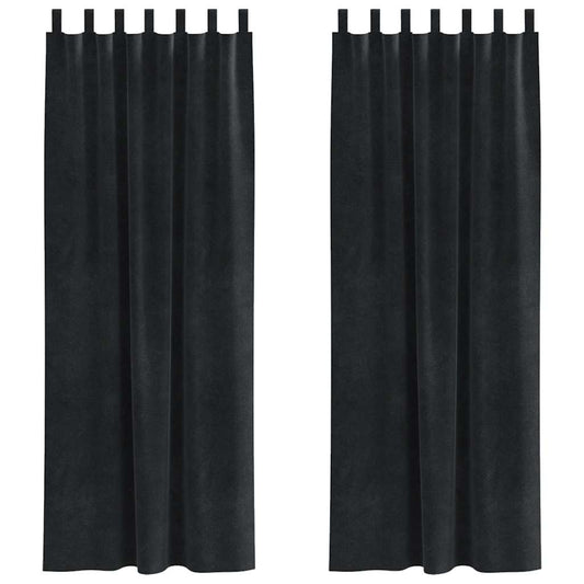 vidaXL Blackout Curtains 2 pcs Black 140 x 260 cm Velvet
