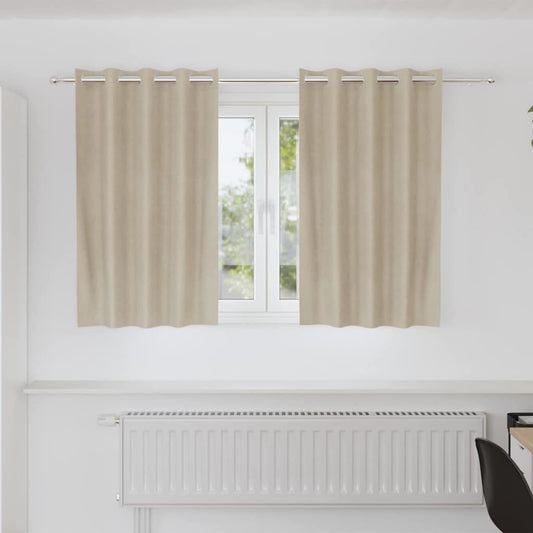 vidaXL Blackout Curtains 2 pcs Cream 140 x 140 cm Velvet