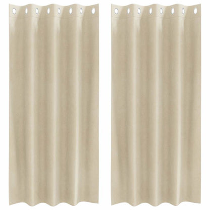 vidaXL Blackout Curtains 2 pcs Cream 140 x 175 cm Velvet