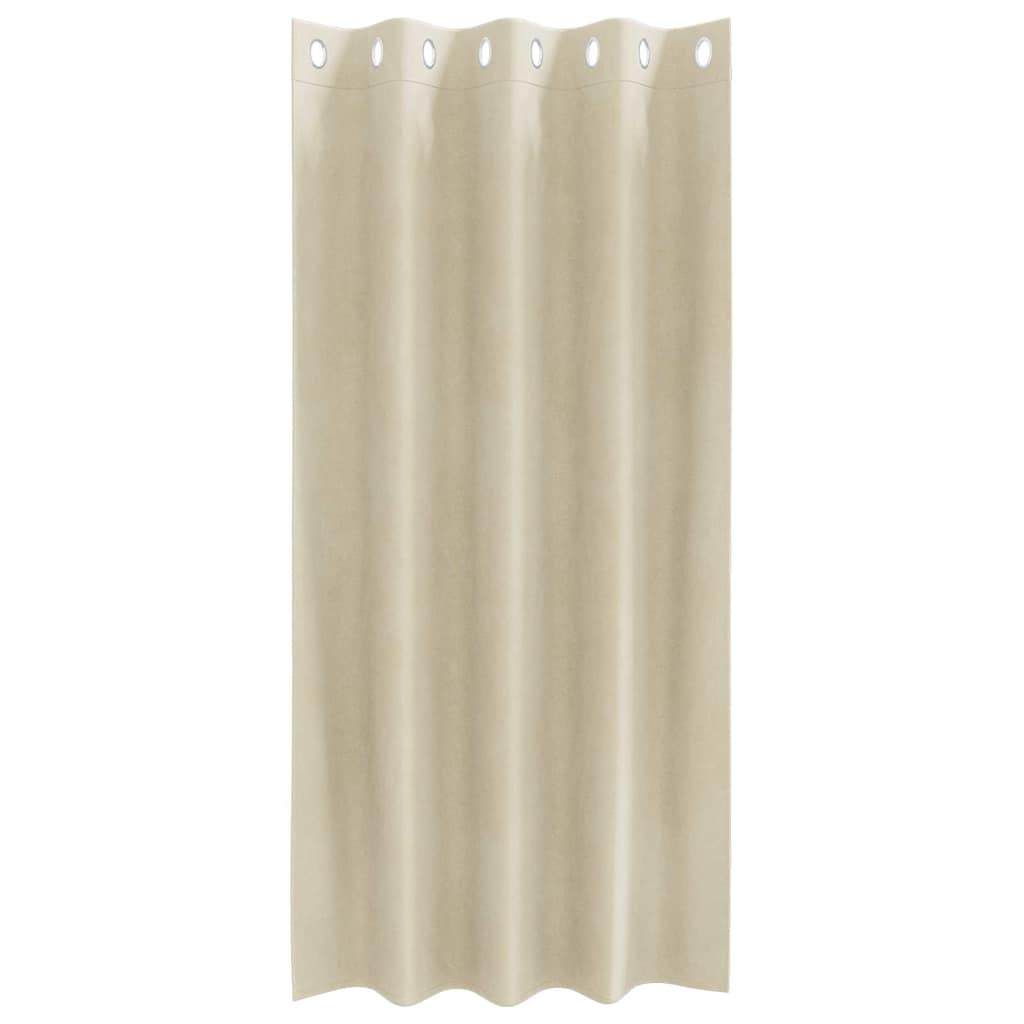 vidaXL Blackout Curtains 2 pcs Cream 140 x 175 cm Velvet
