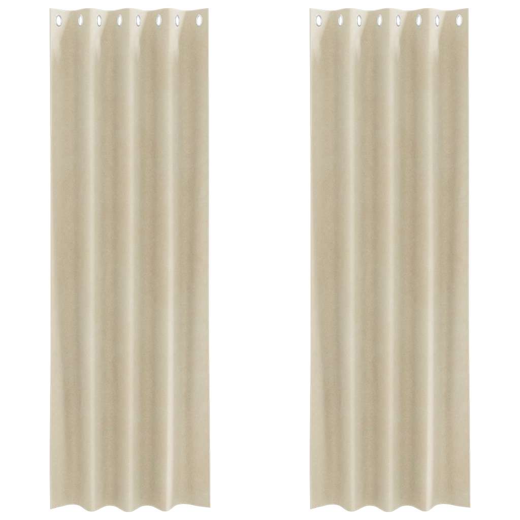 vidaXL Blackout Curtains 2 pcs Cream 140 x 225 cm Velvet
