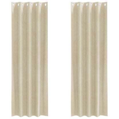 vidaXL Blackout Curtains 2 pcs Cream 140 x 225 cm Velvet