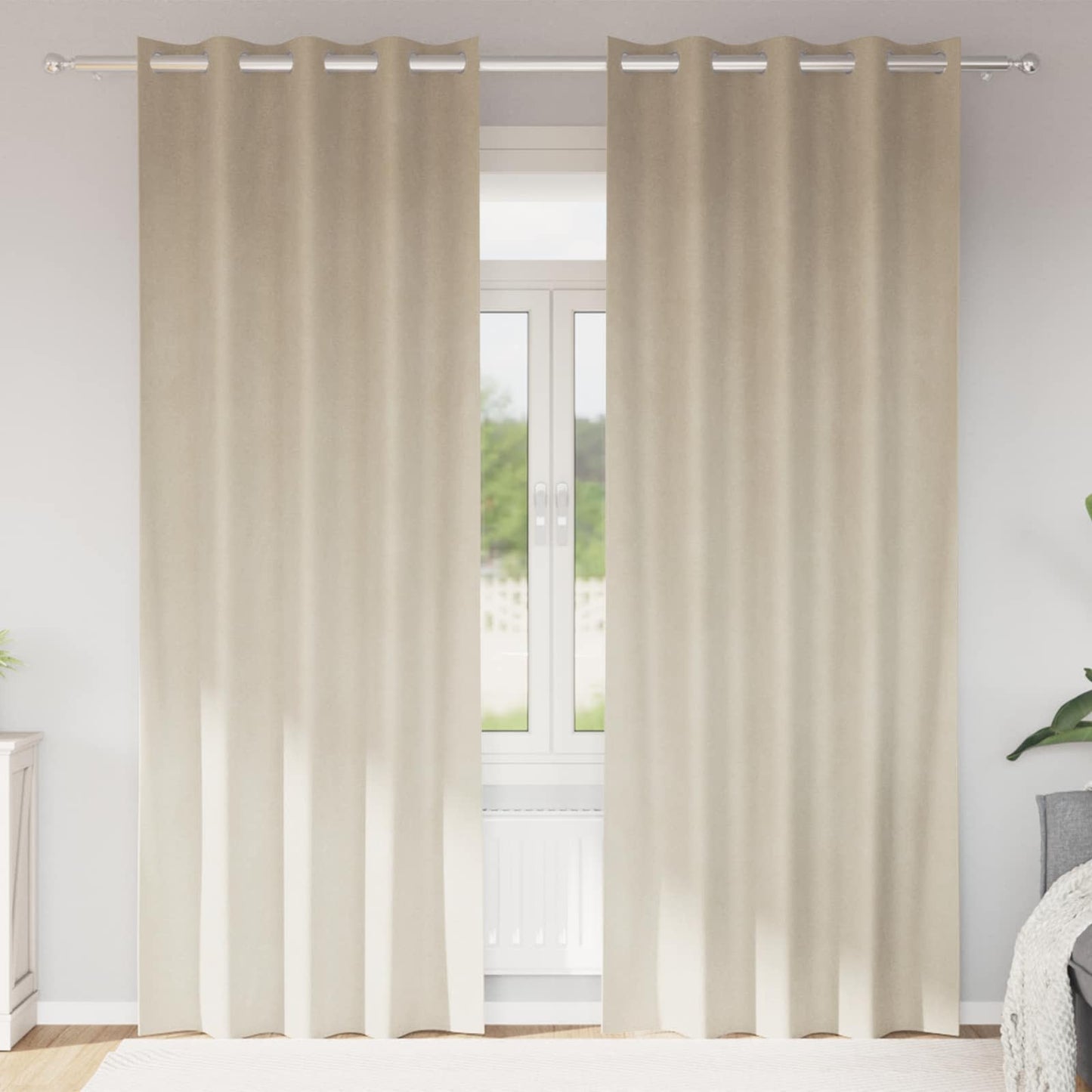 vidaXL Blackout Curtains 2 pcs Cream 140 x 245 cm Velvet