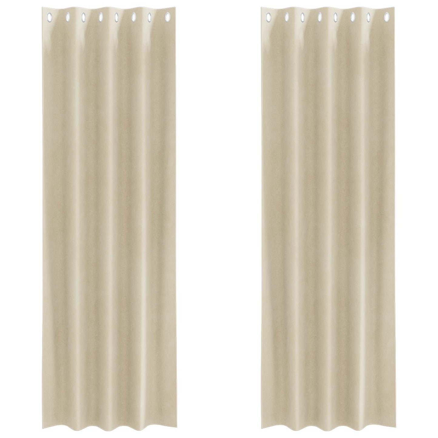 vidaXL Blackout Curtains 2 pcs Cream 140 x 245 cm Velvet