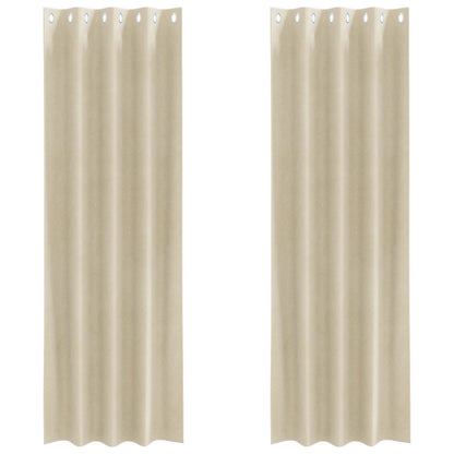 vidaXL Blackout Curtains 2 pcs Cream 140 x 245 cm Velvet