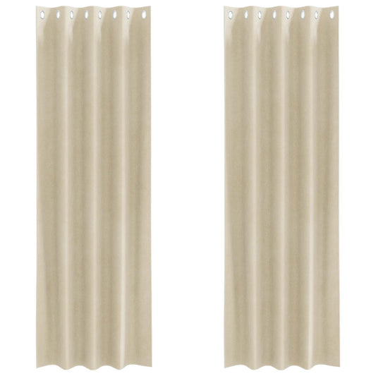 vidaXL Blackout Curtains 2 pcs Cream 140 x 245 cm Velvet