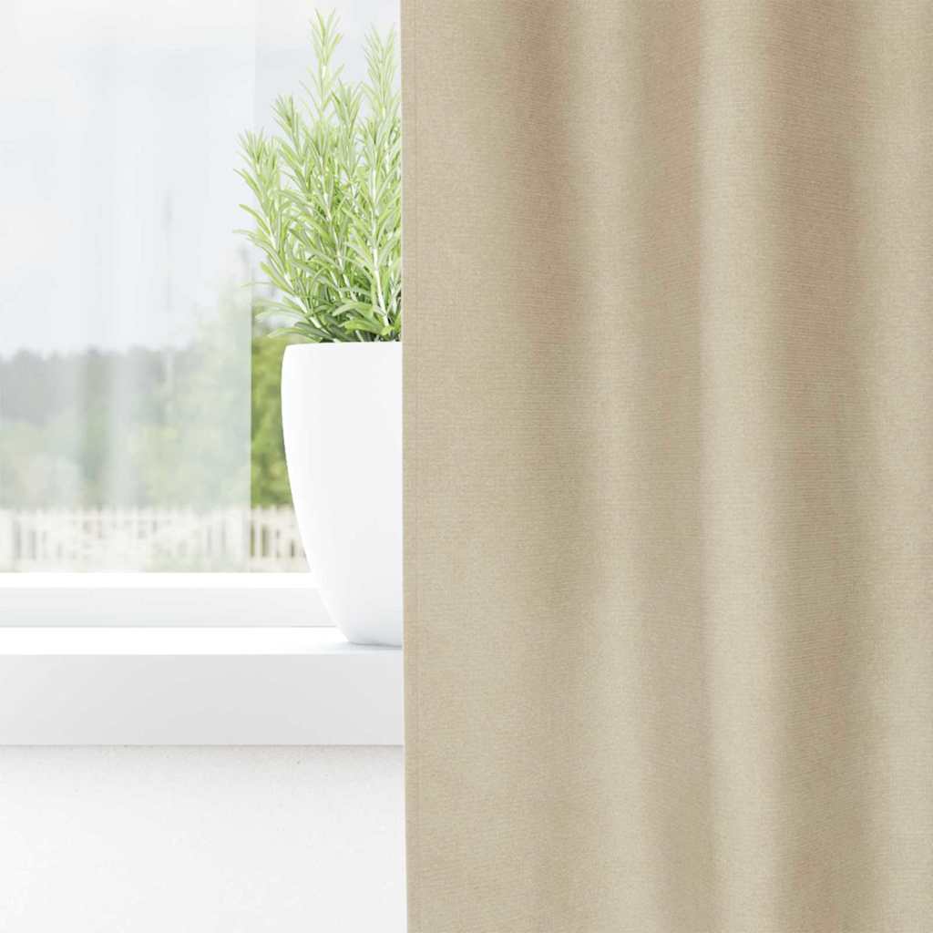 vidaXL Blackout Curtains 2 pcs Cream 140 x 260 cm Velvet