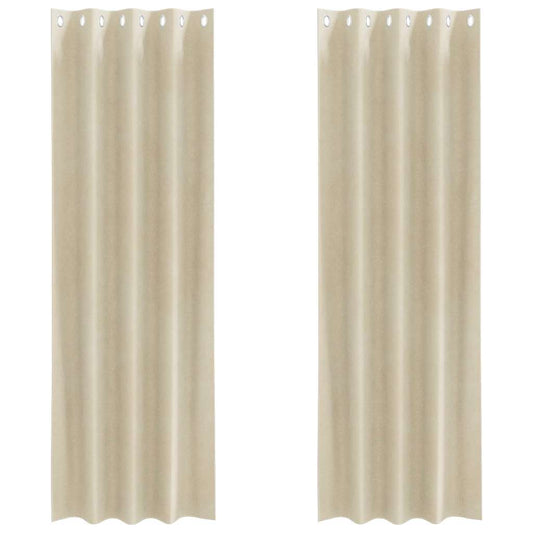 vidaXL Blackout Curtains 2 pcs Cream 140 x 260 cm Velvet