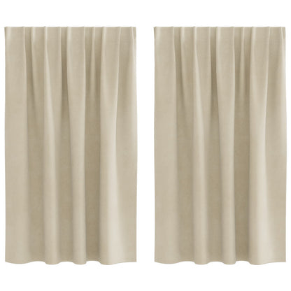vidaXL Blackout Curtains 2 pcs Cream 140 x 140 cm Velvet