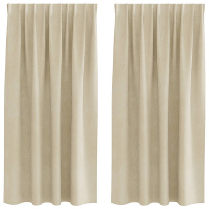 vidaXL Blackout Curtains 2 pcs Cream 140 x 175 cm Velvet
